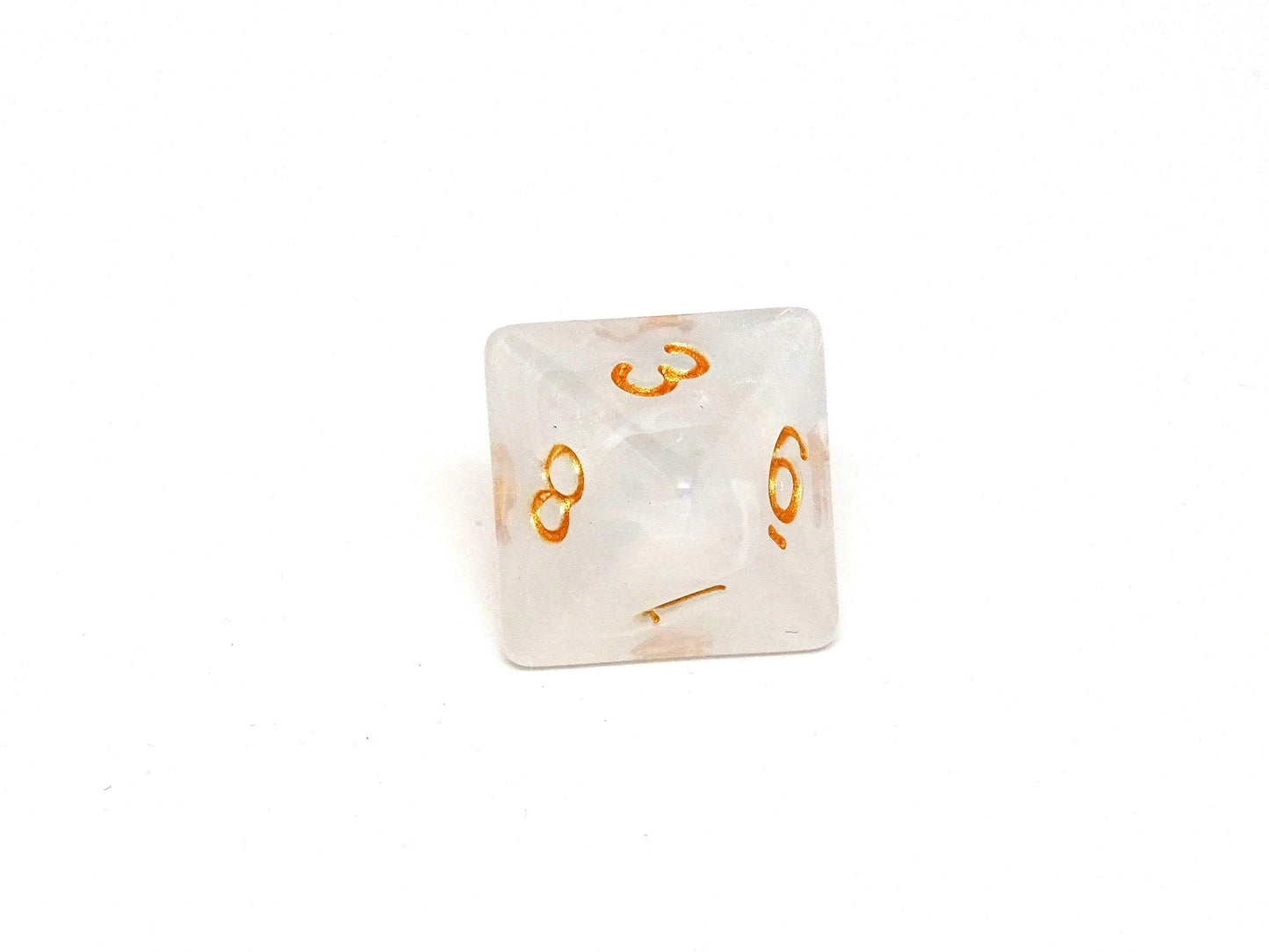 Translucent Ivory Dice - 7 Piece Set With Bag