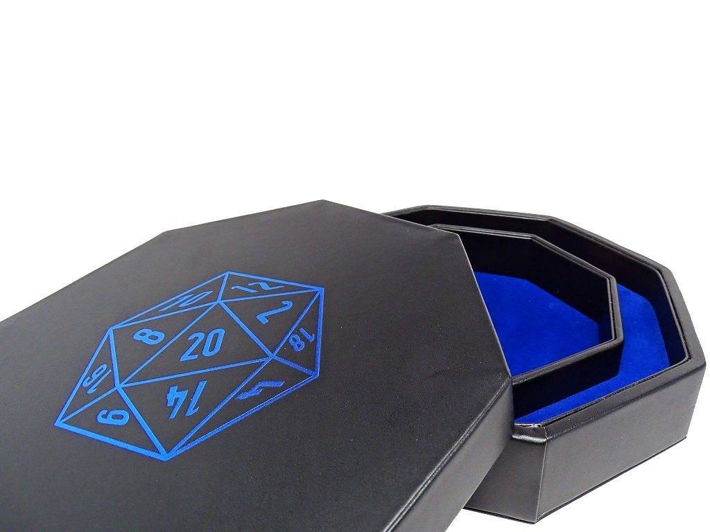 D20 Design Dice Tray With Dice Staging Area and Lid