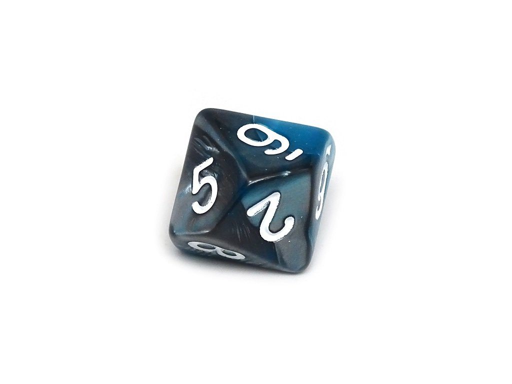 Pack D10 - Paquet de dix dés à 10 faces en granit bleu sarcelle et gris