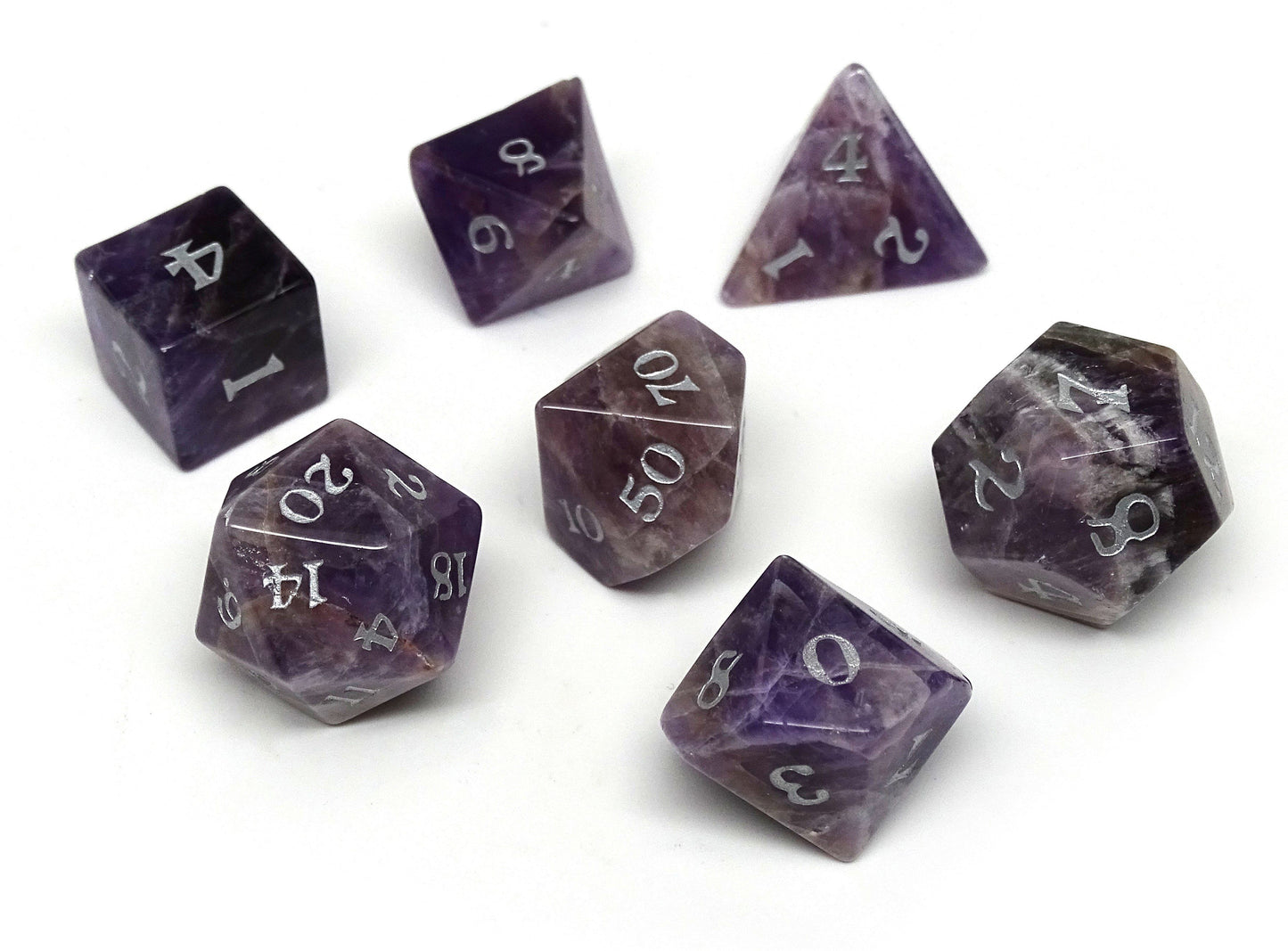 Amethyst Dice Set - Signature Font