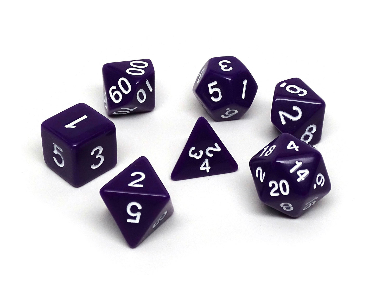 Purple Opaque Dice - 7 Piece Set