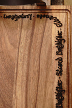 Rustic Hobbit Inspired Leather Handle Serving Charcuterie Plank