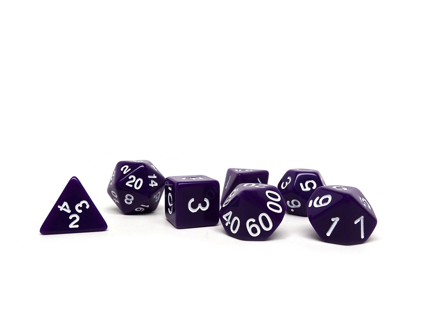 Purple Opaque Dice - 7 Piece Set