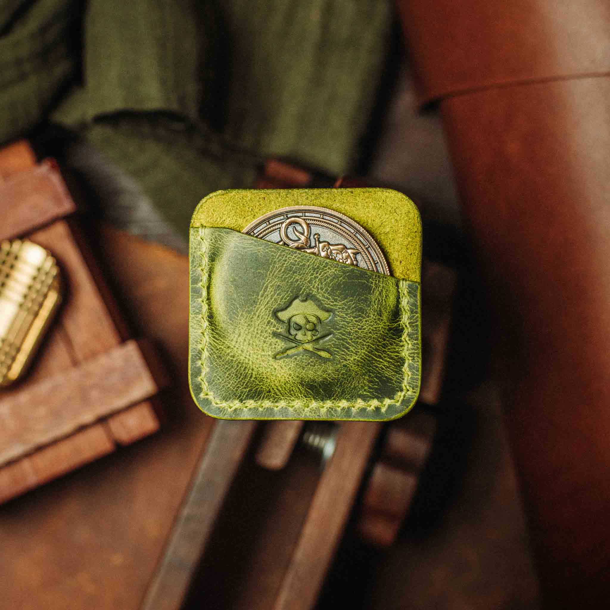 Peso Pocket – Leather Challenge Coin Slip | Pirate Goods
