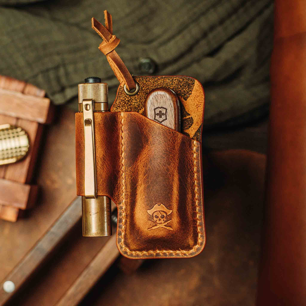 Pirate Goods Sailor Knife Sleeve – Leather EDC Pocket Knife Holder