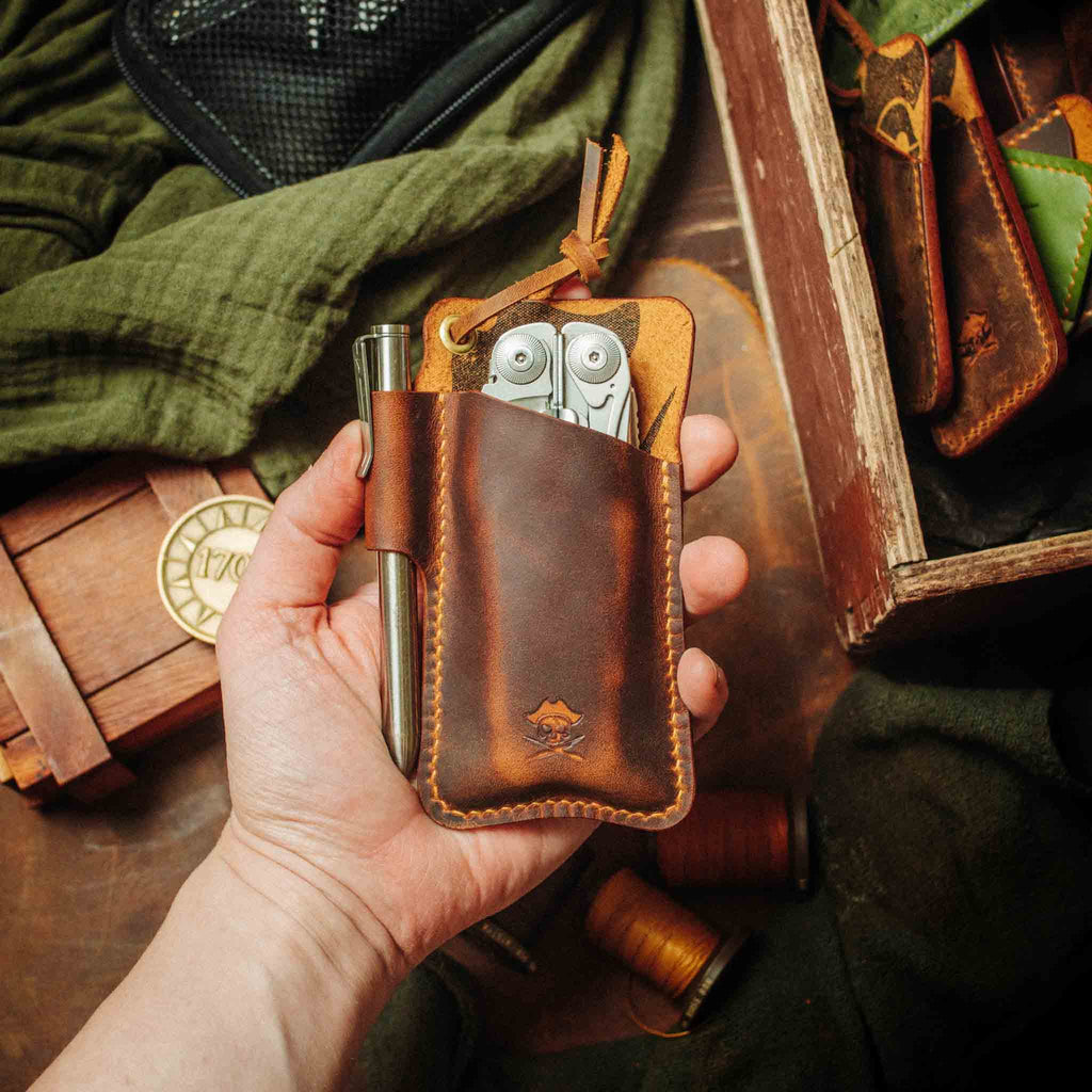 Pirate Goods Sailor Knife Sleeve – Leather EDC Pocket Knife Holder