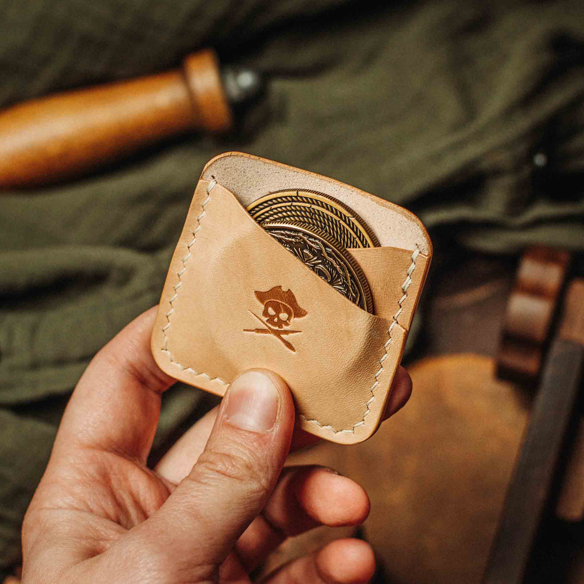 Peso Pocket Duo – Leather Holder for Two Coins | Pirate Goods