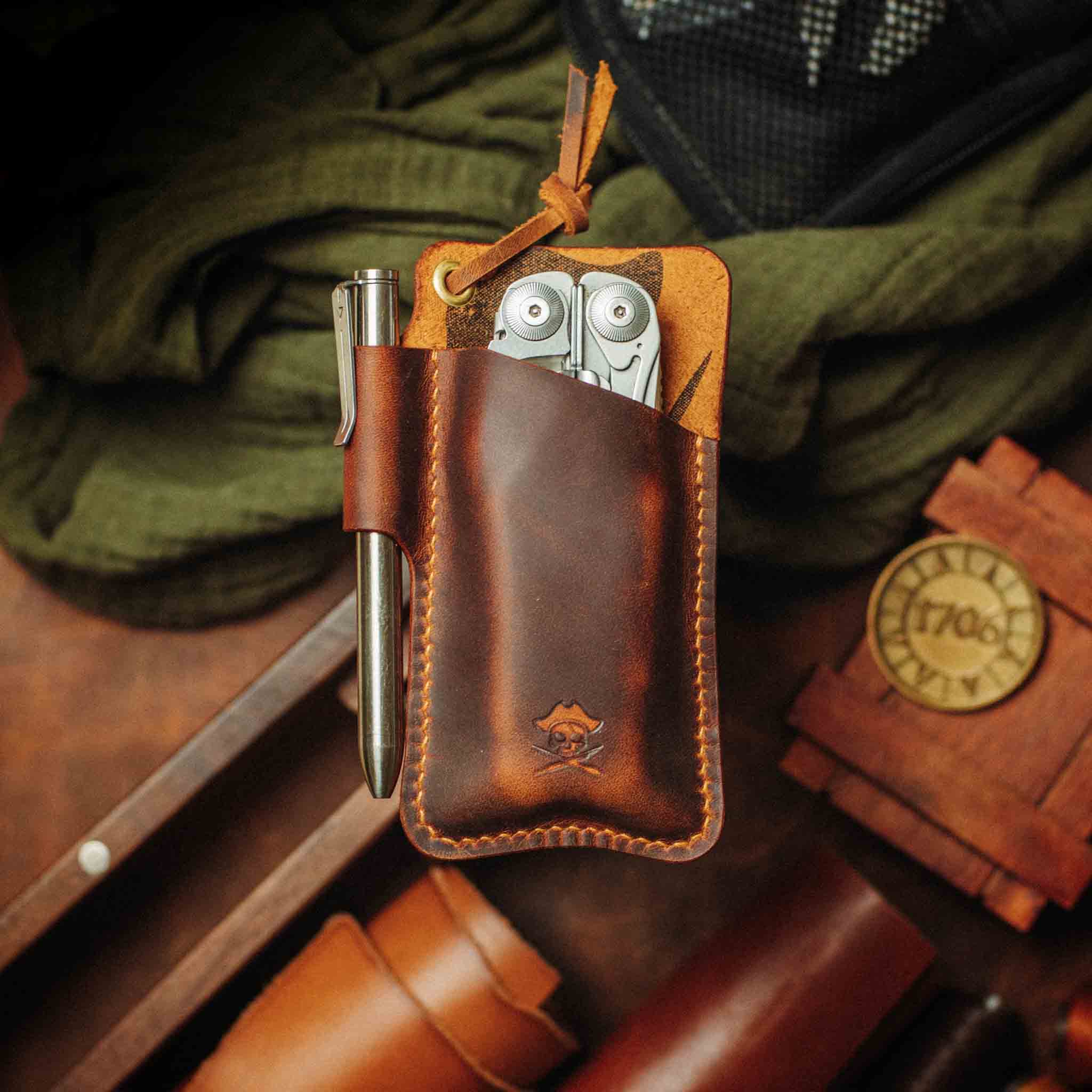 Pirate Goods Sailor Knife Sleeve – Leather EDC Pocket Knife Holder