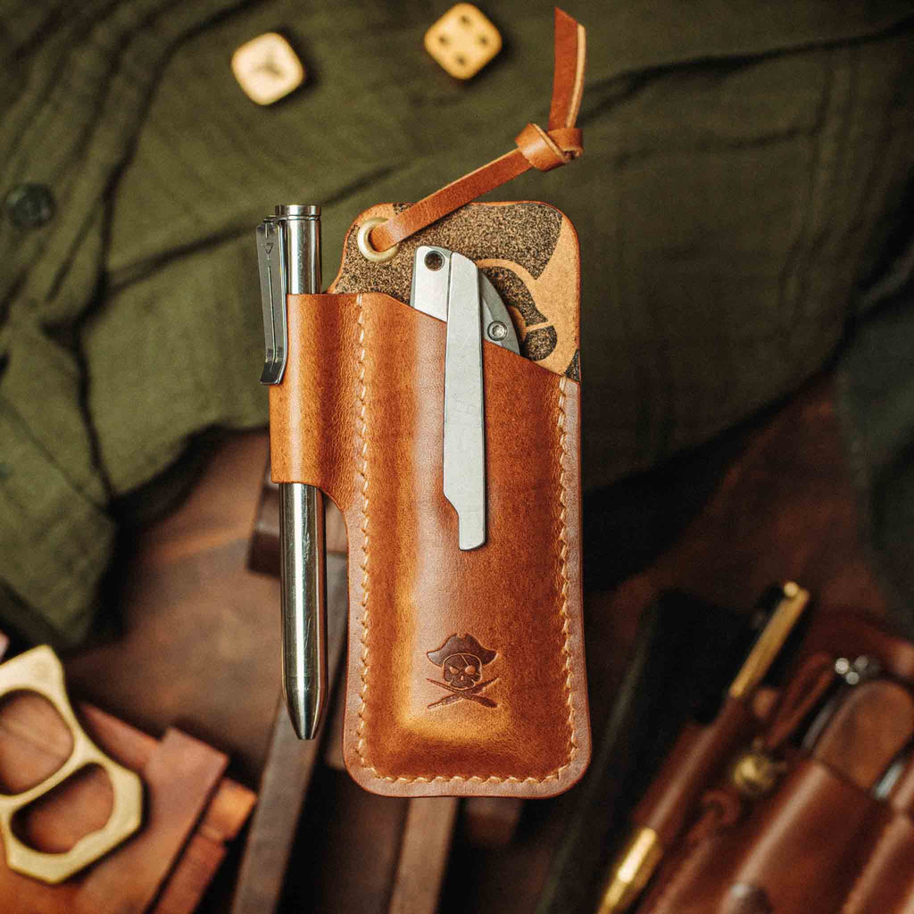 Pirate Goods Sailor Knife Sleeve – Leather EDC Pocket Knife Holder