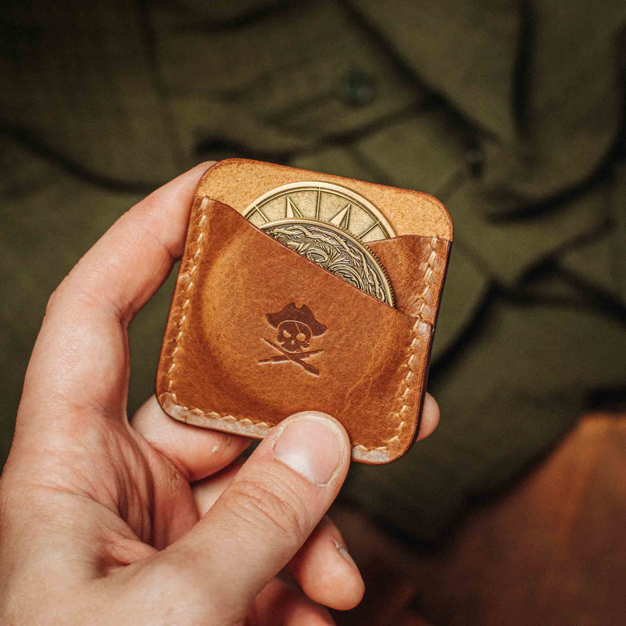 Peso Pocket Duo – Leather Holder for Two Coins | Pirate Goods