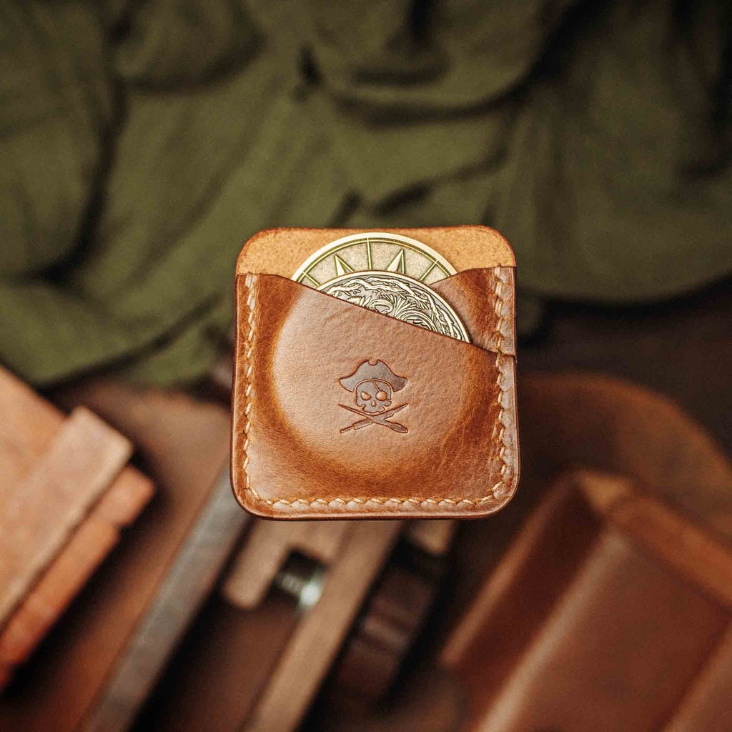 Peso Pocket Duo – Leather Holder for Two Coins | Pirate Goods
