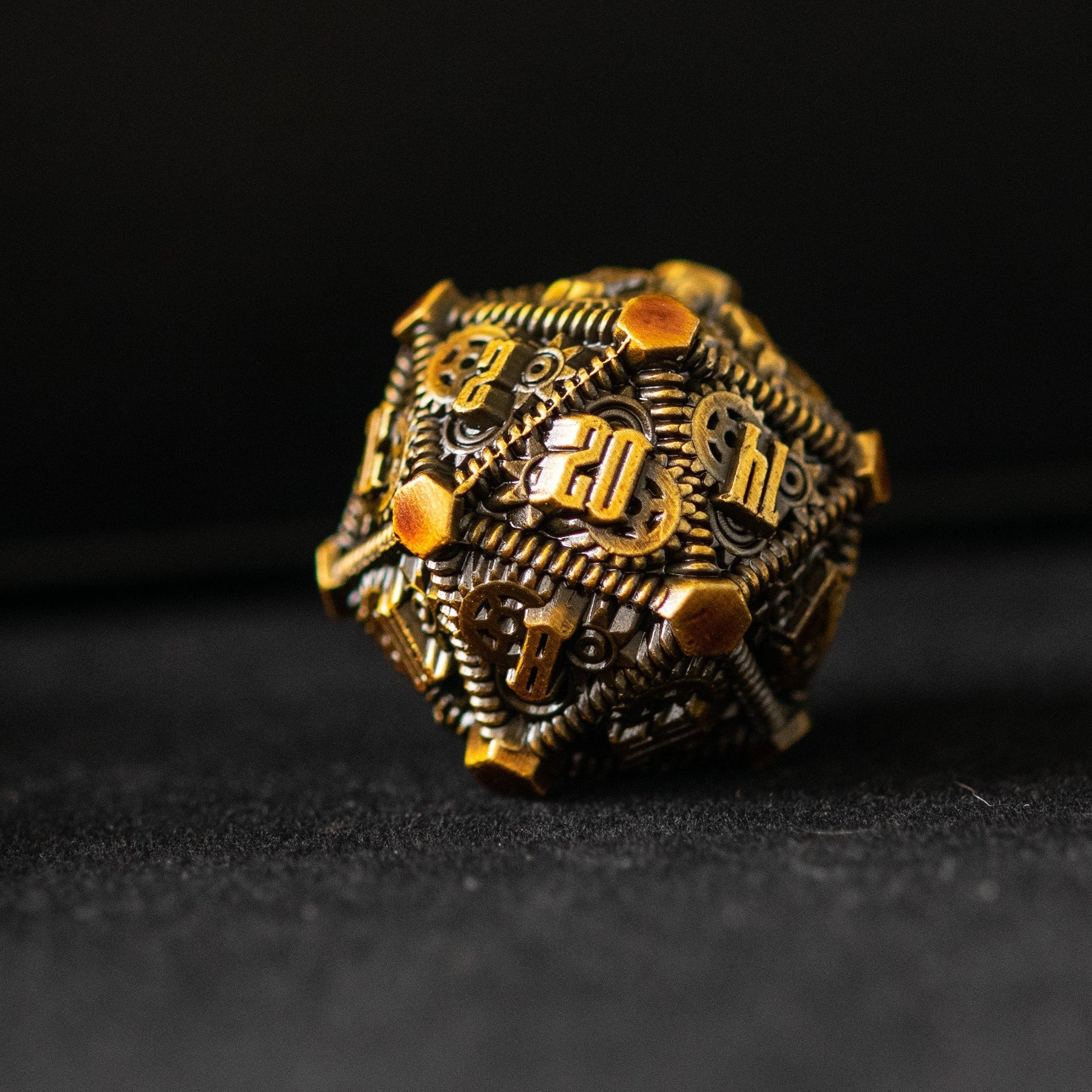 Rustic Brass - Weird West Wasteland Metal Dice Set