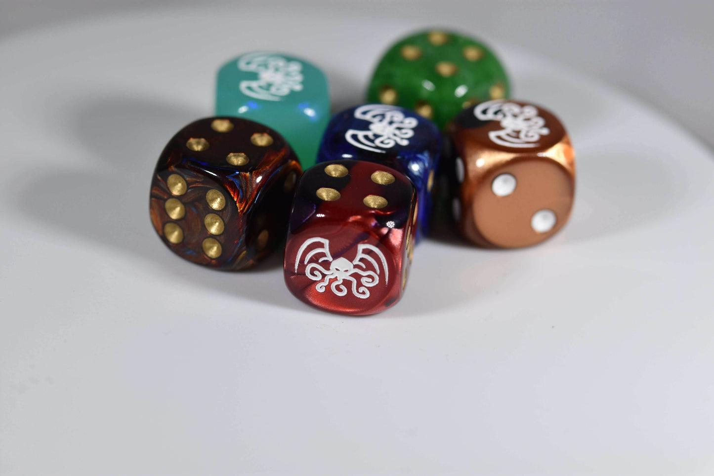 Cthulhu d6 Pipped Dice | Custom Dice Featuring Cthulhu on the '1' (sold per piece) - 