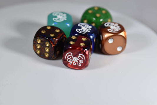 Cthulhu d6 Pipped Dice | Custom Dice Featuring Cthulhu on the '1' (sold per piece) - 