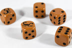 Brown Dice with Black Scorpions Dice 6 Sided Bunco RPG D6 16mm Roll - 