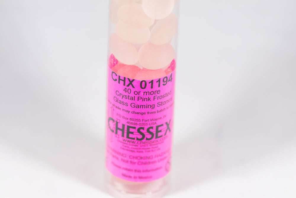 40+ Crystal Pink Frosted Glass Gaming Stones Counters - 