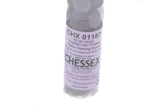 40+ Crystal Lilac Frosted Glass Gaming Stones Counters - 