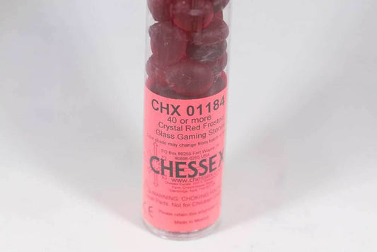 40+ Crystal Red Frosted Glass Gaming Stones Counters - 