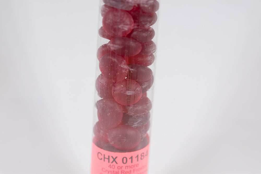 40+ Crystal Red Frosted Glass Gaming Stones Counters - 