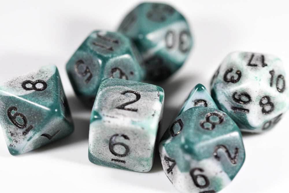 Blend Green/White Ancient 7-Dice Set - 