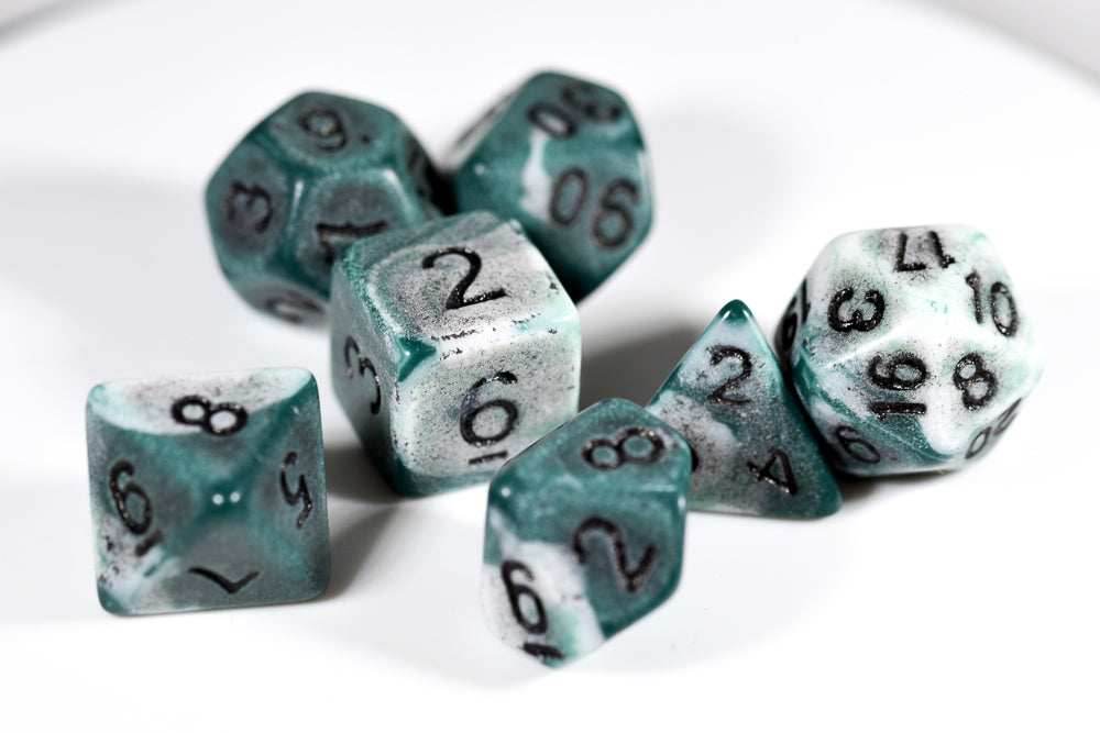Blend Green/White Ancient 7-Dice Set - 