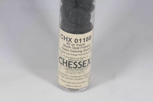 40+ Crystal Black Opal Frosted Glass Gaming Stones Counters - 