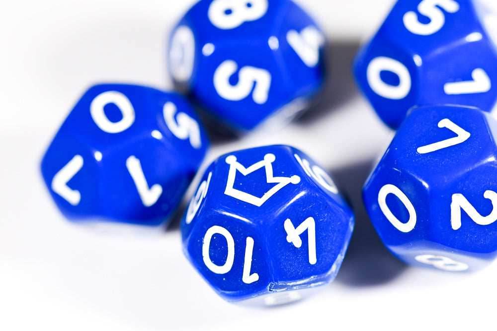 Opaque Blue/white Crown d12 - 