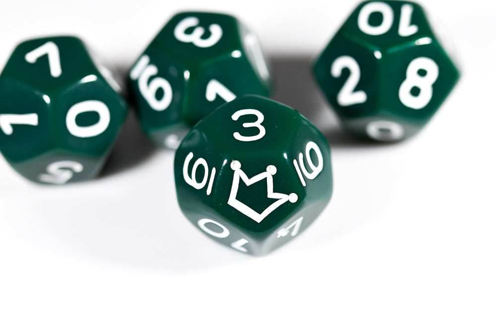 Opaque Green/white Crown d12 - 