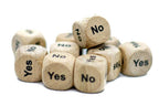 10-Pack Yes/No Dice Wooden 16mm d6 w/Black Rounded Corners - Wood Dice - 