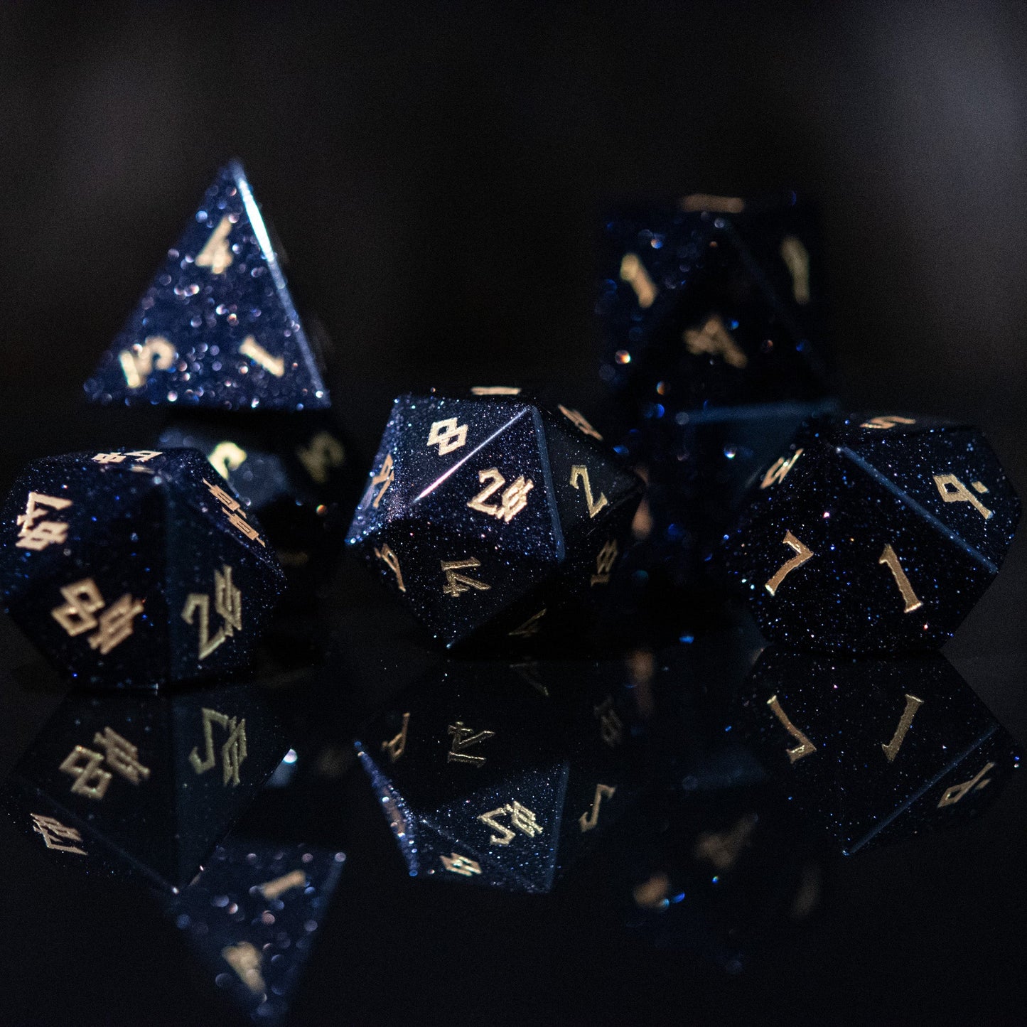 Juego de dados de arenisca azul