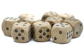 Birds-Eye Wooden 16mm d6 Dice w/ Black Dots Rounded Corners (sold per die) - Wood Dice - 