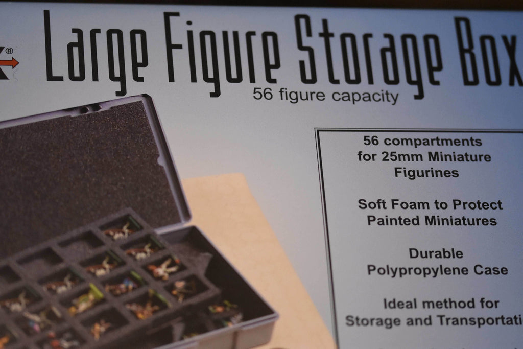 Large Figure Storage Box (56 figure capacity) - Secure and Showcase Your 25mm Masterpieces - 
