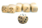 10-Pack Wooden 16mm d6 Dice w/ Black Dots Rounded Corners - Wood Dice - 