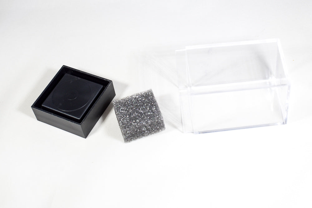 Empty Crystal Display Box (M) Tall Clear w/Black Lid  2½"x 1½"x 1½"
