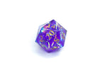 Red/Blue/Green/Purple Sharp Edge Resin d20 w/ Shimmer Insert - Purple