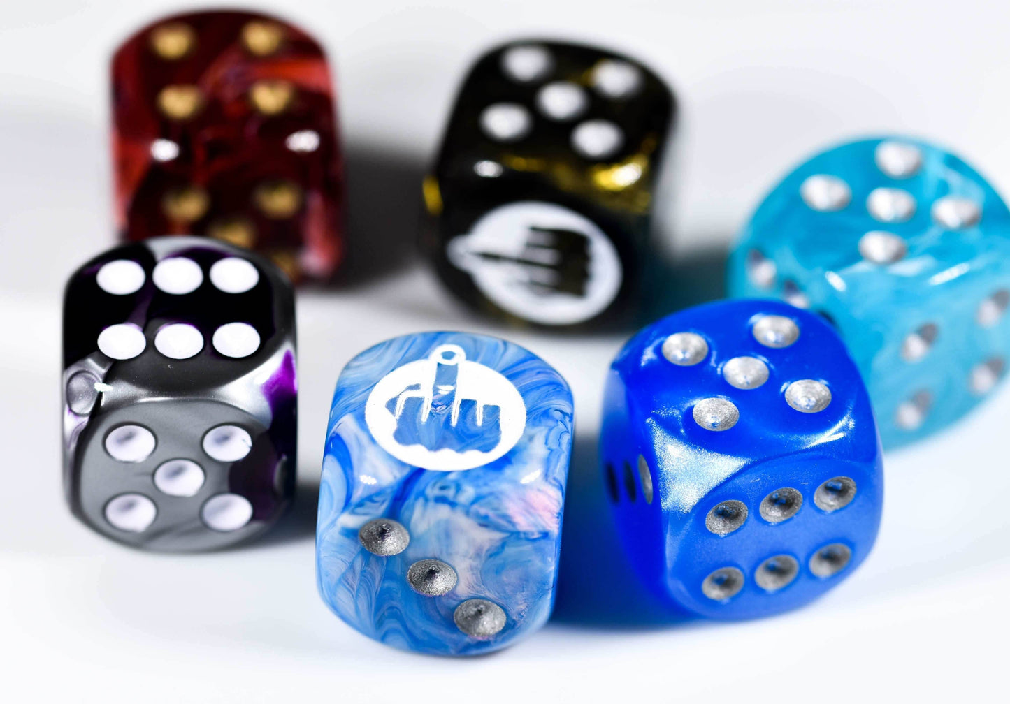 Middle Finger d6 Pipped Dice | Customized d6 Dice in Various Colors (sold per piece) - 