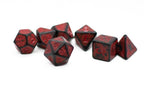 Dragon Red Distressed Ancient 7-Dice Set Black w/Red Dnd Dice - 