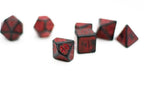 Dragon Red Distressed Ancient 7-Dice Set Black w/Red Dnd Dice - 