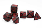 Dragon Red Distressed Ancient 7-Dice Set Black w/Red Dnd Dice - 