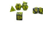 Sun Yellow Distressed Ancient 7-Dice Set Black w/Yellow Dnd Dice - 