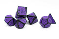Grape Purple Distressed Ancient 7-Dice Set Black w/Purple Dnd Dice - 