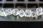The Time Walker | Clear Glitter 7-Dice Set RPG Dice Set w/Black - 