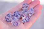 The Time Walker | Clear/purple Glitter 7-Dice Set RPG Dice Set w/Purple - 