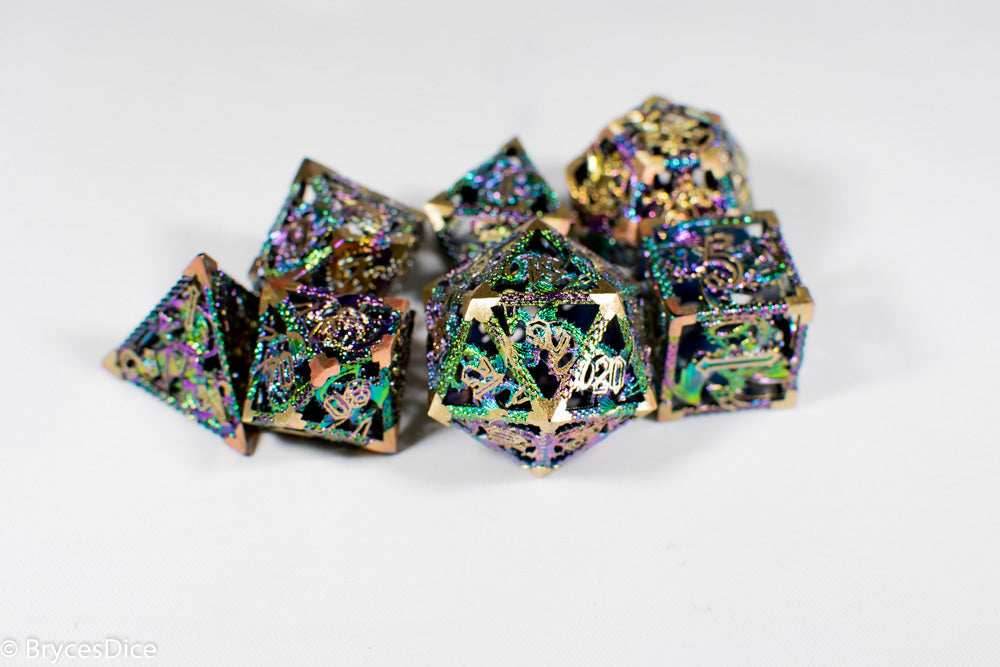 (Golden Rainbow) Deadly Dragon Dice: Shards of Oblivion Hollow Metal - 