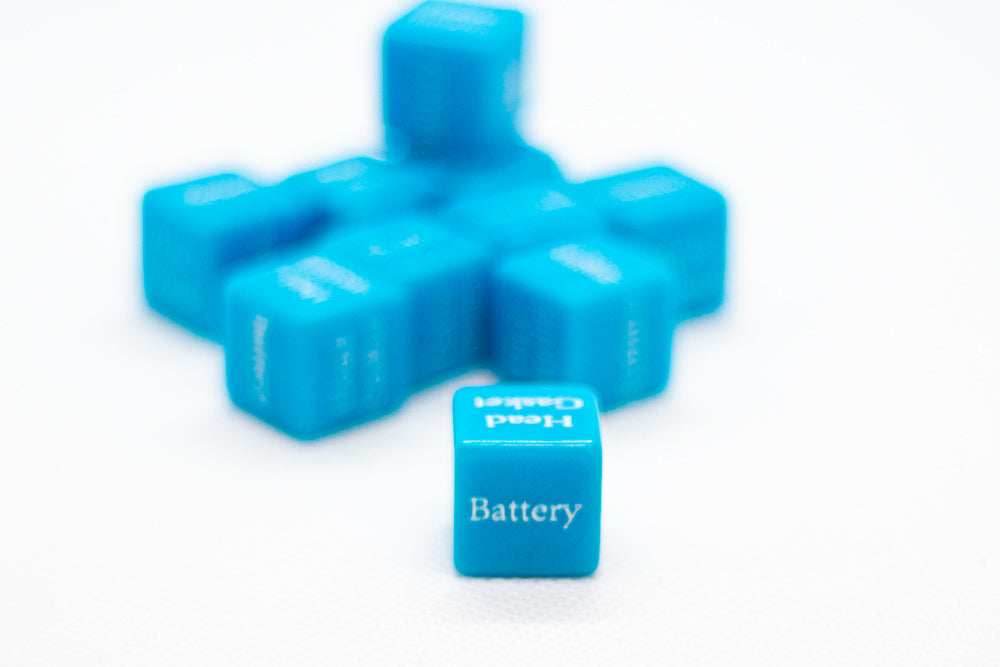 Mechanics Dice d6 | What's Wrong with Your Car Dice 6-Sided 16mm Diagnostic Dice - Blue / 1 Dice