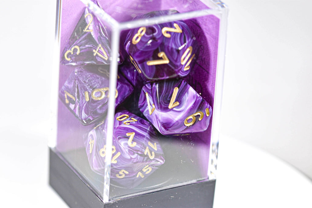Vortex Purple/gold Polyhedral 7-Dice Set - 