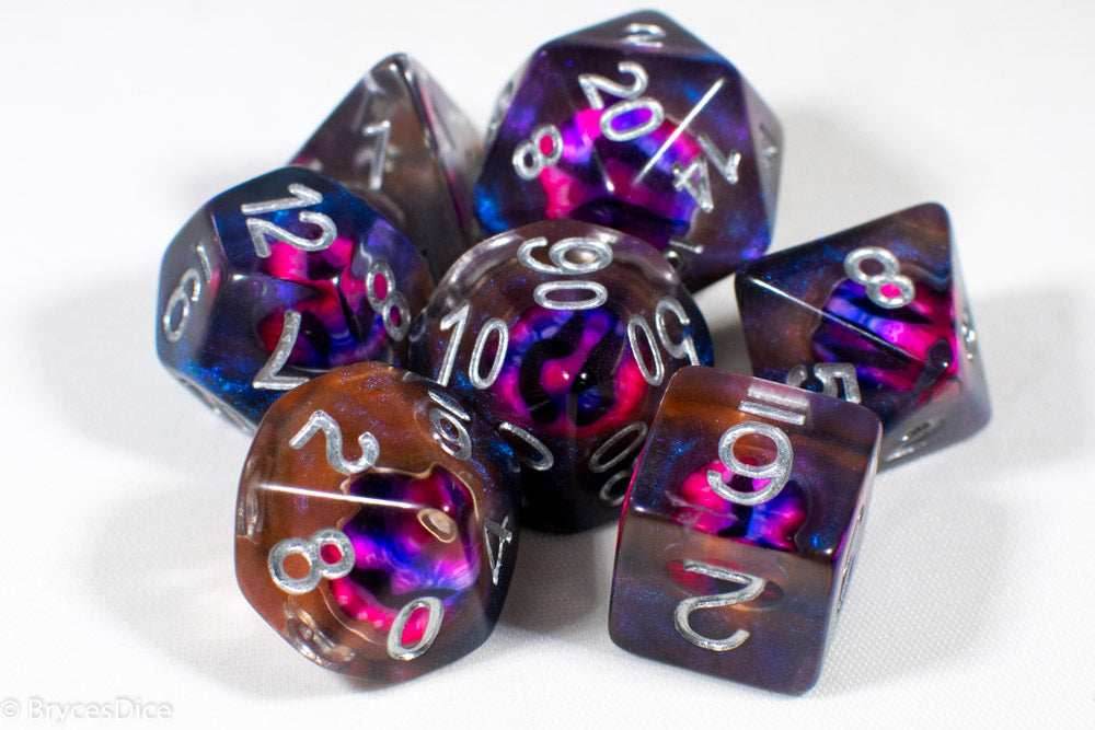 Demon Eye Dragon Eye Dice 7-Dice Set Resin Dungeons and Dragons Dice - 