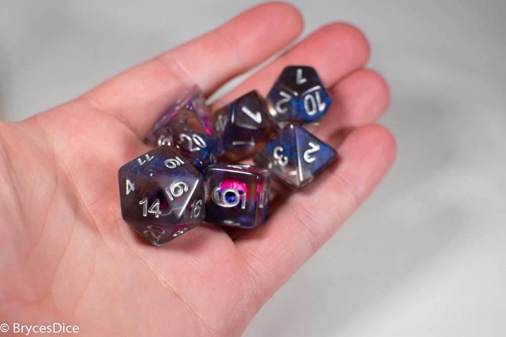 Demon Eye Dragon Eye Dice 7-Dice Set Resin Dungeons and Dragons Dice - 