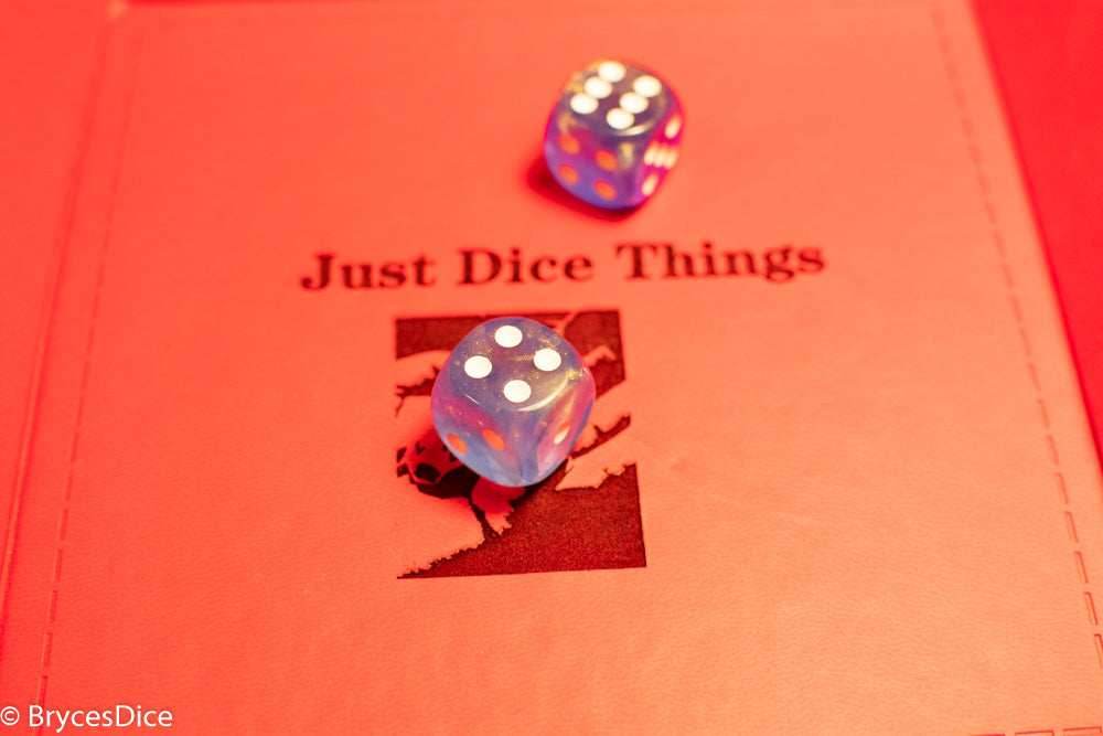 Borealis Sky Blue/white 7-Dice / 16mm / 12mm / 30mm Luminary - Single 16mm d6