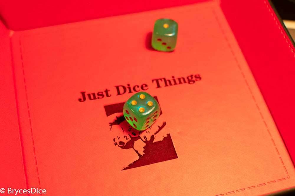 Borealis Light Green /gold 7-Dice / 16mm / 12mm Luminary - Single 16mm d6